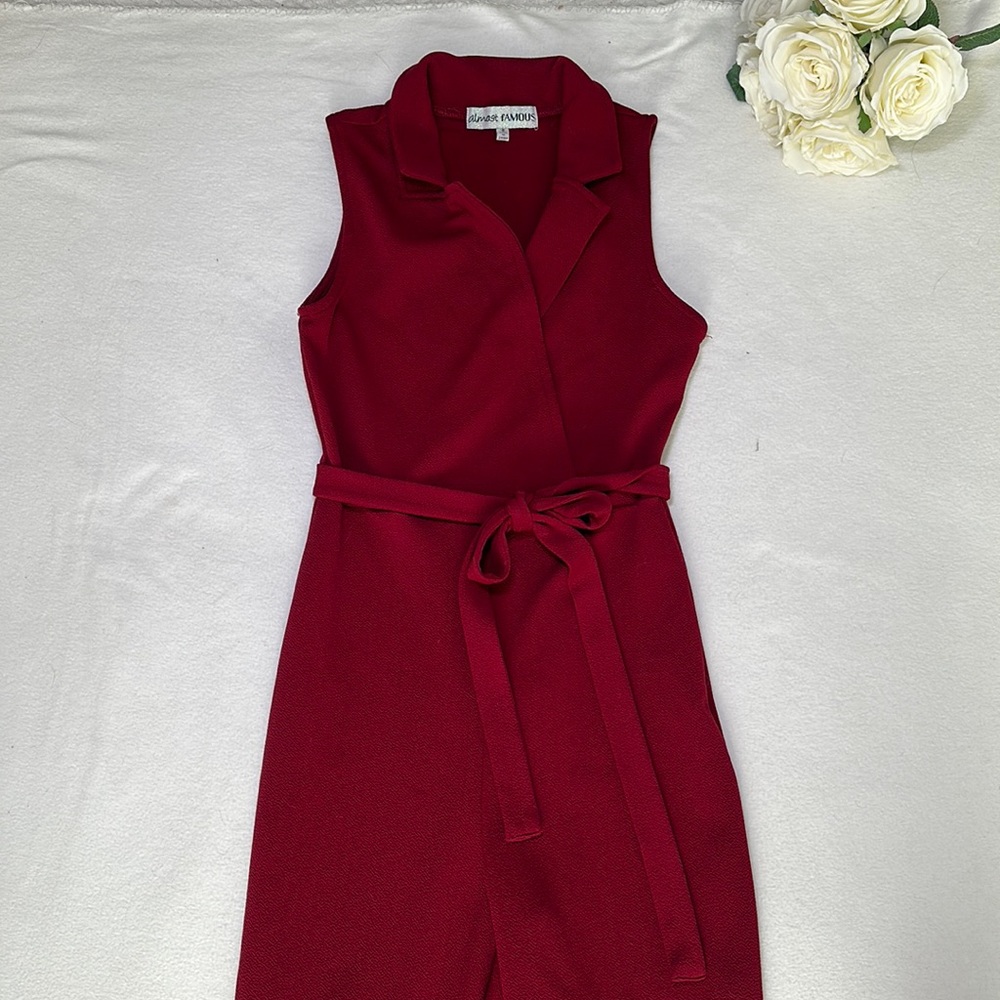 FASHION NOVA burgundy jumpsuit size small
